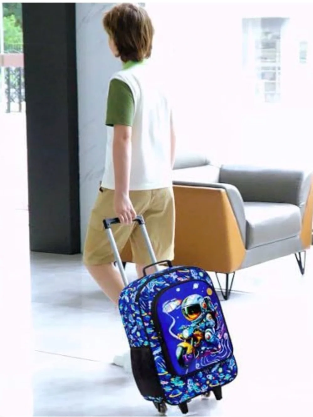 Kids Space Astronaut Rolling Carry on Suitcase 18”